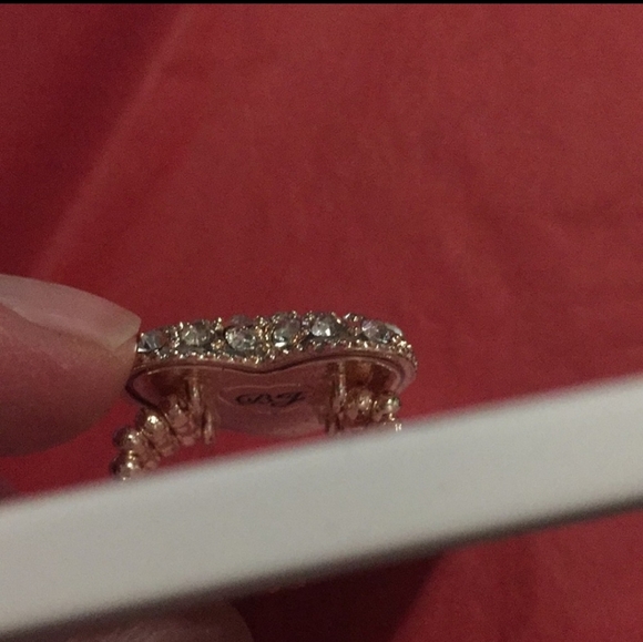 Betsey Johnson Gold-Toned Heart with Rhinestones Ring - Picture 3 of 7
